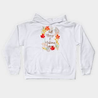 Fall Breeze and Autumn leaves Kids Hoodie